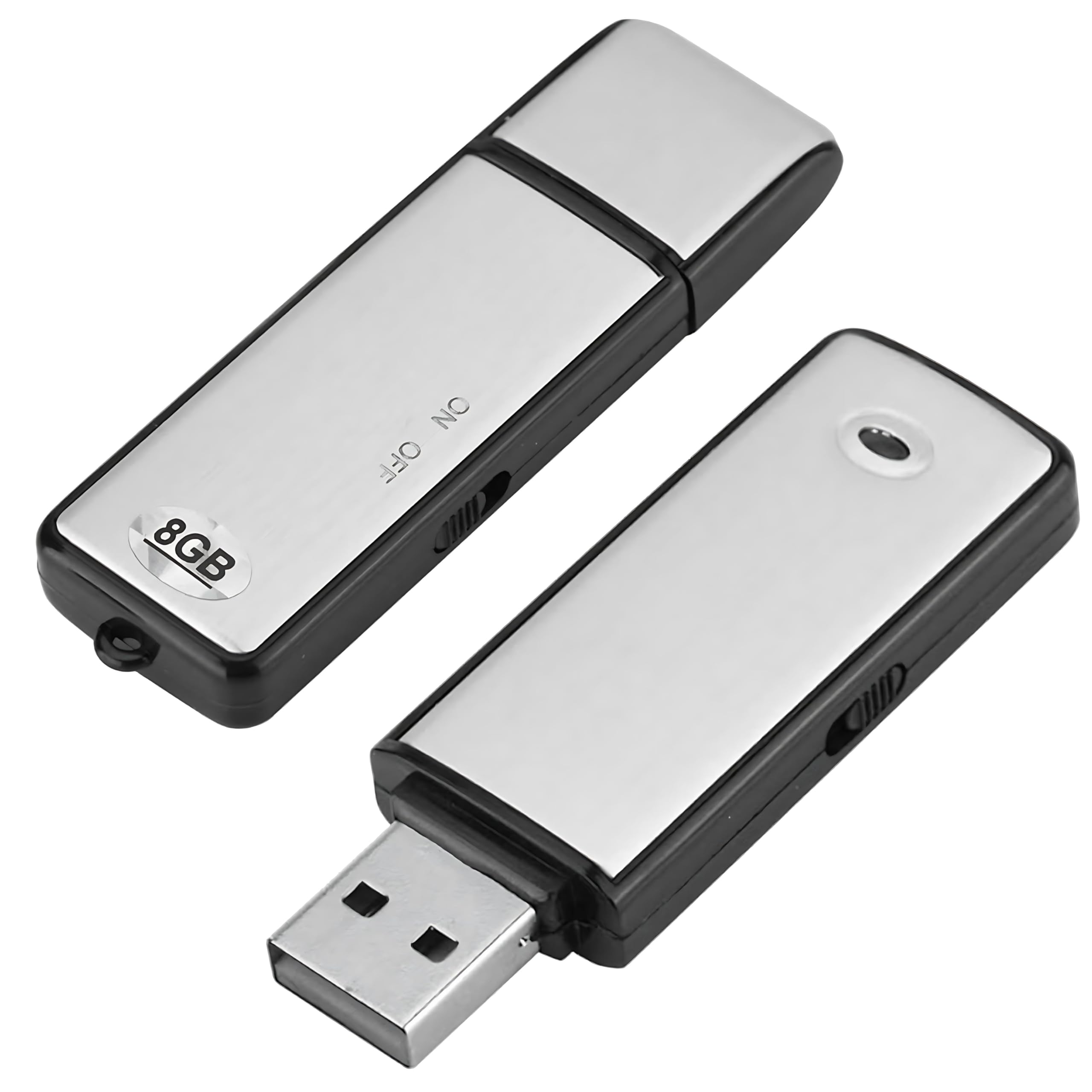 Grabadora de Voz Digital USB, Mini Grabadora de Voz Espia de 8 GB, Grabadora de Voz Pequeña Espía USB para Reuniones, Entrevistas, Conferencias, Clases, con Memoria para Varias Horas de Grabación N3