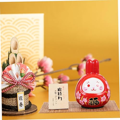 Miniatura 3 de SEWACC Figura de conejo de cerámica figuras de animales del zodiaco chino decoraciones de Año Nuevo adorno de micro conejo para decoración de fiesta