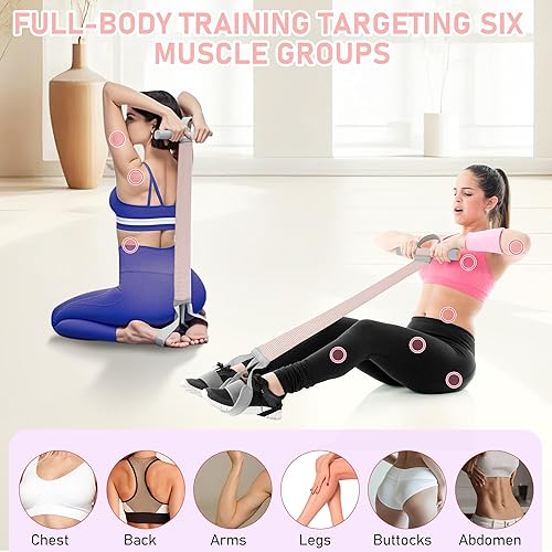 Miniatura 3 de Bandas de resistencia de tela para entrenar con asas, banda de resistencia de 120 libras para mujeres y hombres, equipo de entrenamiento