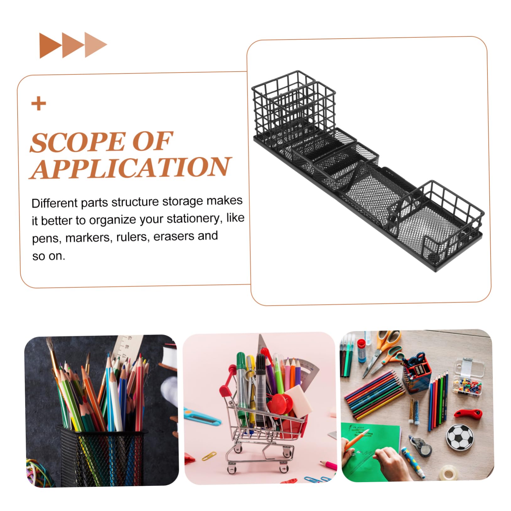 Ipetboom Organizer Scrivania Multifunzione Metallo Nero Cosmetici e Cancelleria con Scomparti Multipli per Ufficio e Casa e Facile da