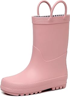 RAINANGEL Toddler Rain Boots with Easy-On Handles, Waterproof, Premium Natural Rubber, Lightweight, Flexible with Traction for Kids