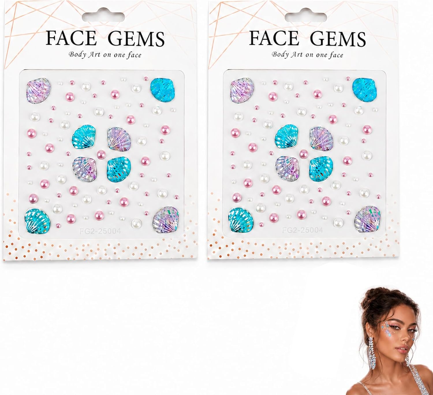 Dreamy Pearl Seashell Face Gems Aurora Ocean Sea Shell Face Jewels Pearl Stickers Summer Marine Mermaid Diamond Rhinestone Gem Stickers Festival Makeup Body Eye Hair Gems Decal Decor Craft Supplies