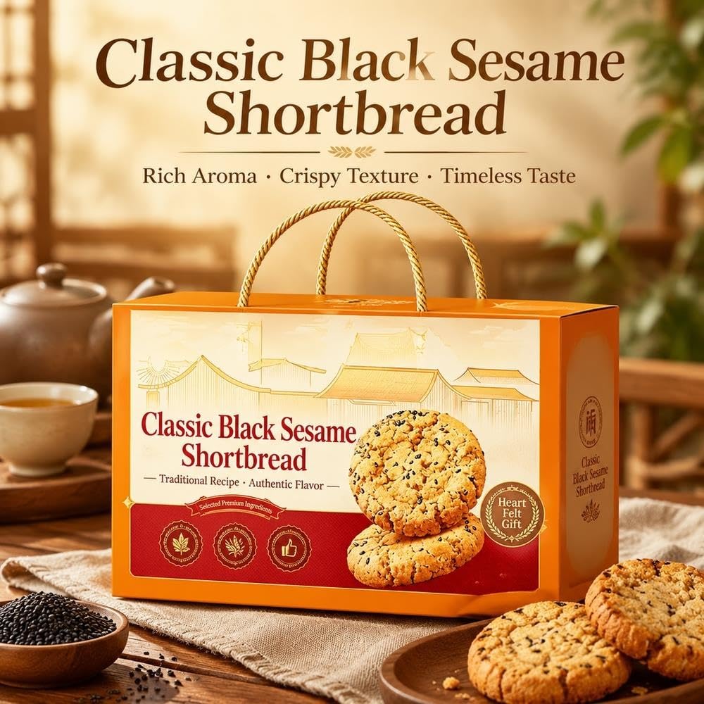 Snack Crujiente De Pastelería De Nueces Y Sésamo Negro 500g