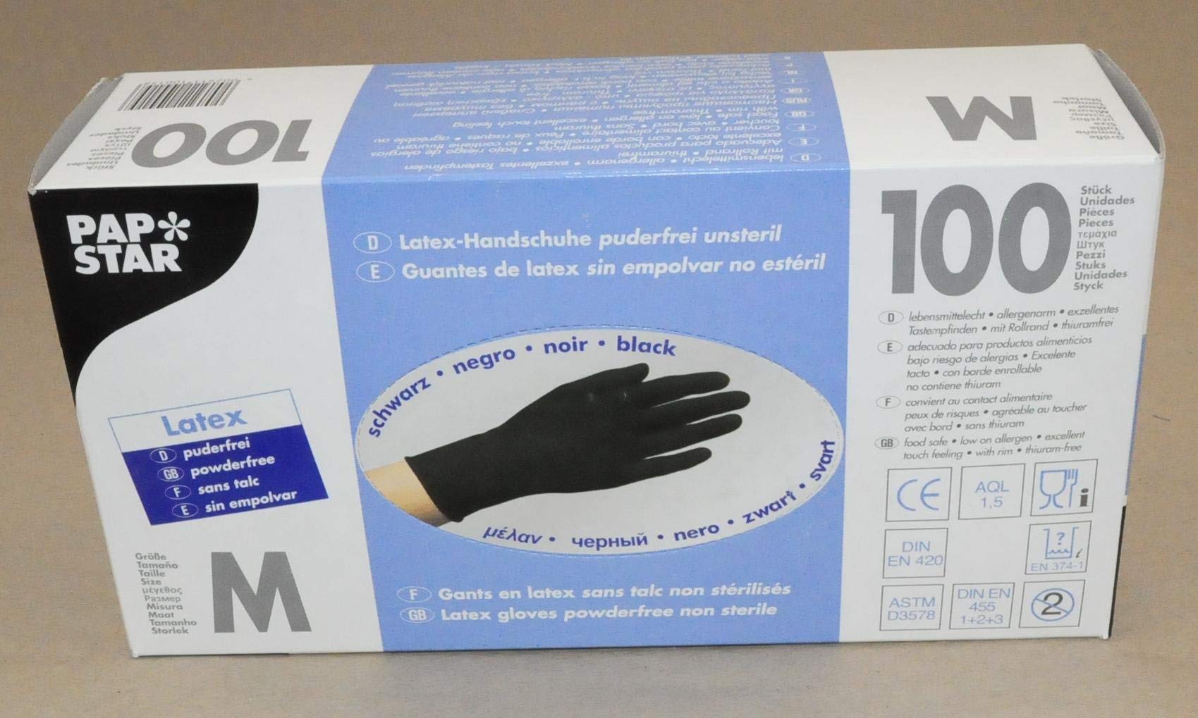 Papstar 10015 Handschuhe, Latex, schwarz, 7.50 x 24 x 12.50 cm Küche, Haushalt & Wohnen