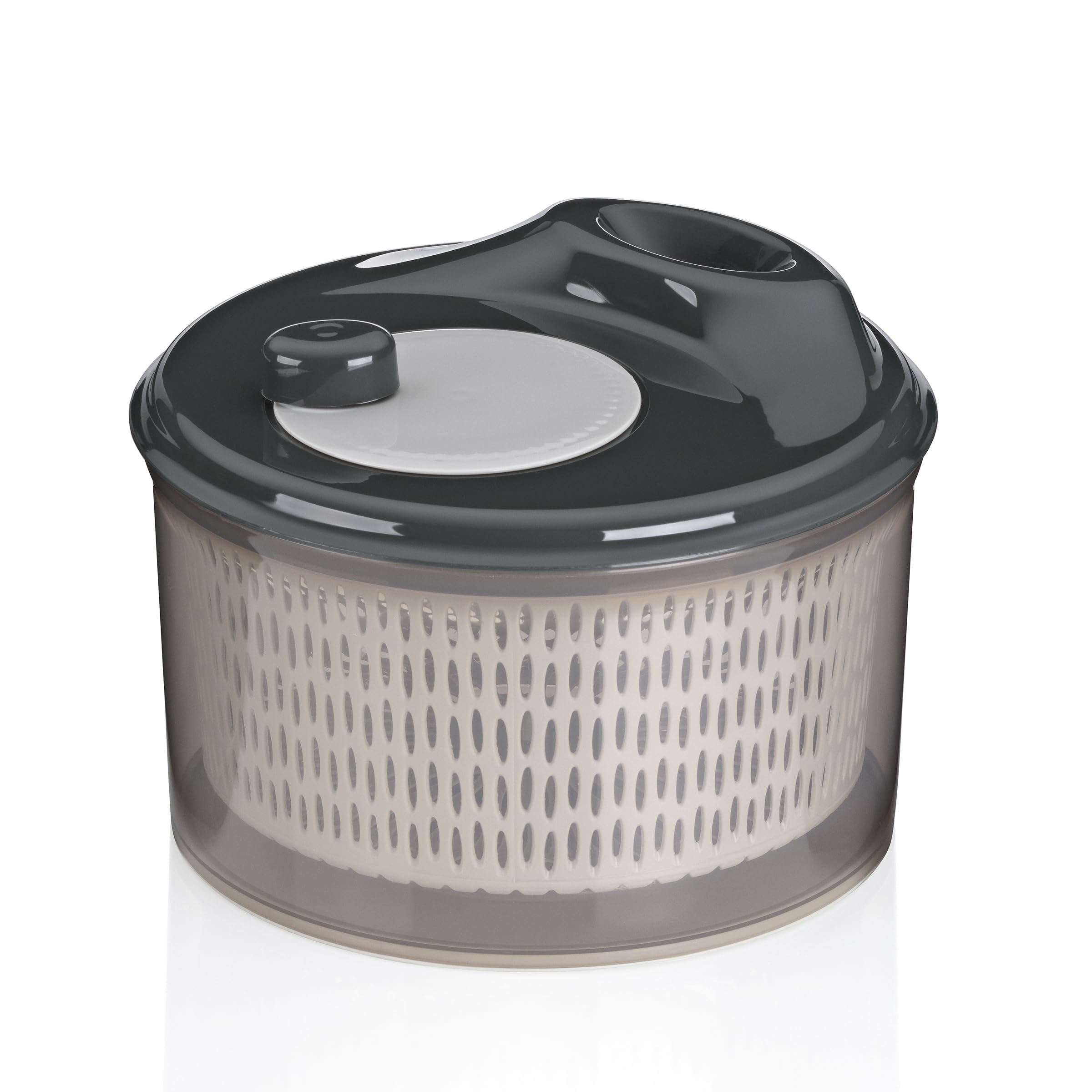 kela 12099 Lid 23 cm Dry, Salad Spinner, Plastic Strainer, Colander for Vegetables, Fruits, Penne, Grey, Gray