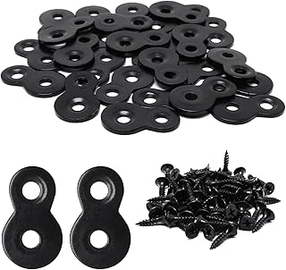 30 PCS Figure 8 Fastener with Screws, Heavy Duty Table Top Fasteners Hardware, Desk Top Fastener for Wood Chair Table Top Repair, Black
