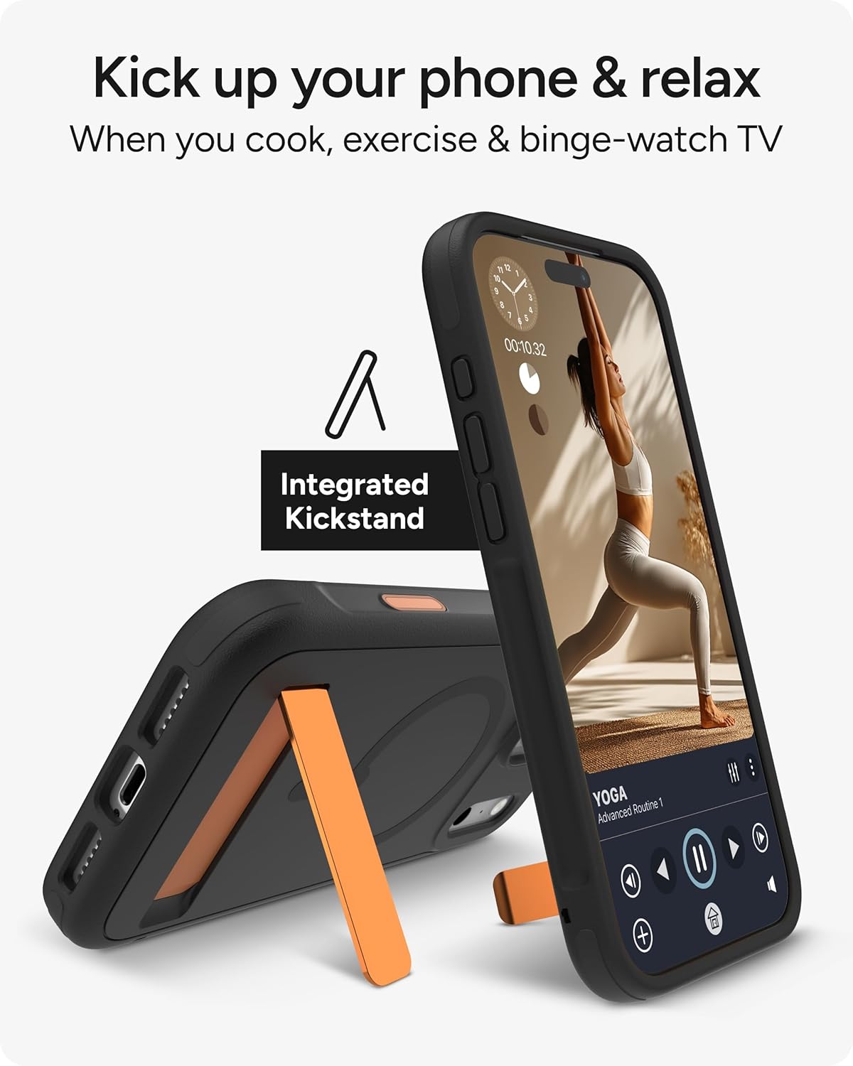 ZAGG Sedona Snap Case with Kickstand for iPhone 17 Pro Max - Flood Black, Drop Protection (13ft/4m), Multi-Layer Protection, with Camera Button, MagSafe Phone Case with Impact-Absorbing Bumpers