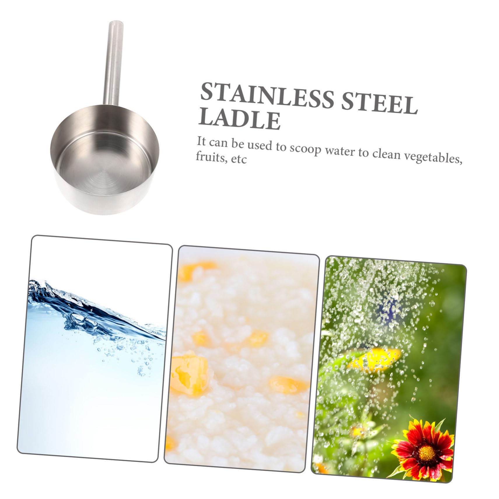 TOYANDONA Cucharón de Acero Inoxidable Engrosado Mango Largo, Diseño Ergonómico para Cocina y Comedores, Adecuado para Servir Agua y Sopas en Casas
