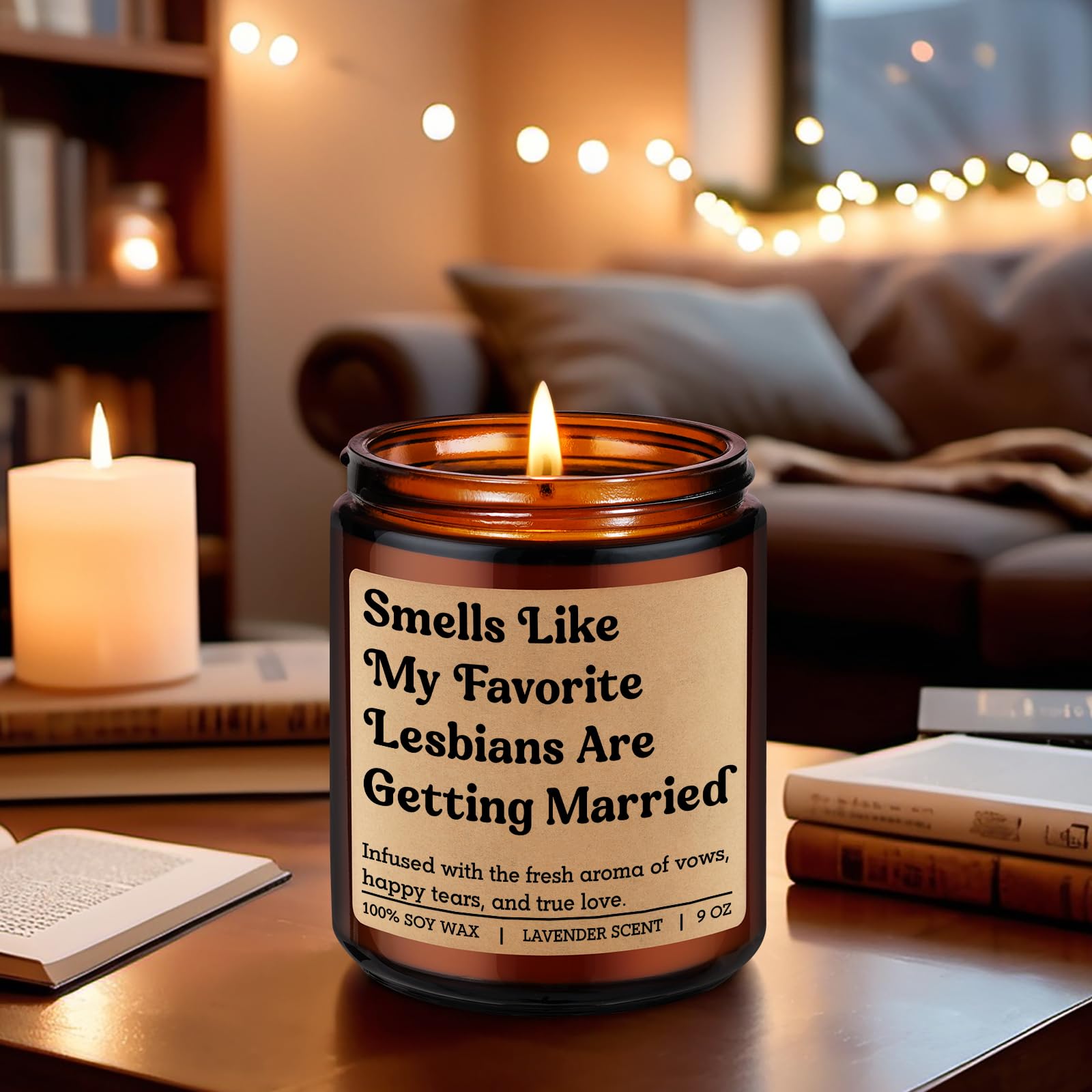 GSPY Scented Candle, Lesbian Wedding Gifts for Couples - Lesbian Engagement, LGBTQ Wedding Gifts for Bride, Her - Funny Mothers Day, Married, Engaged, Bridal Shower Ideas for Newlyweds, Queer, Friend
