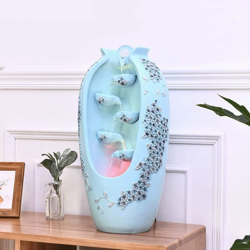 Exclusive Discount 60% Price NYKK Outdoor Tabletop Fountain Cascading Indoor Decorative Fountain 23.6 High Fountain with LED Lights Office Living Room Humidifier Indoor Relaxation Desktop Fountain