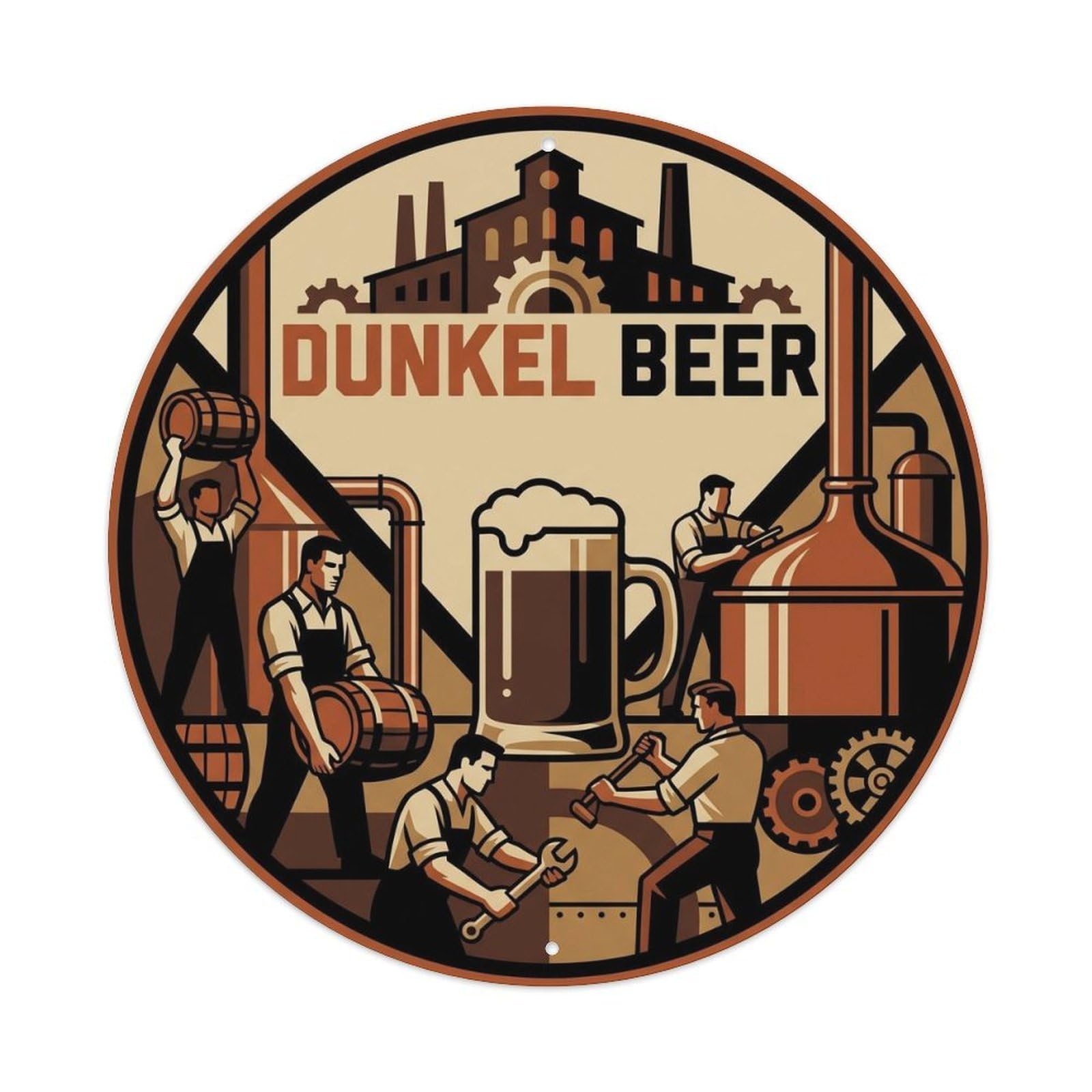 Munich Dunkel Lager Retro Dark Beer Pub Culture Stein Metal Tin Sign