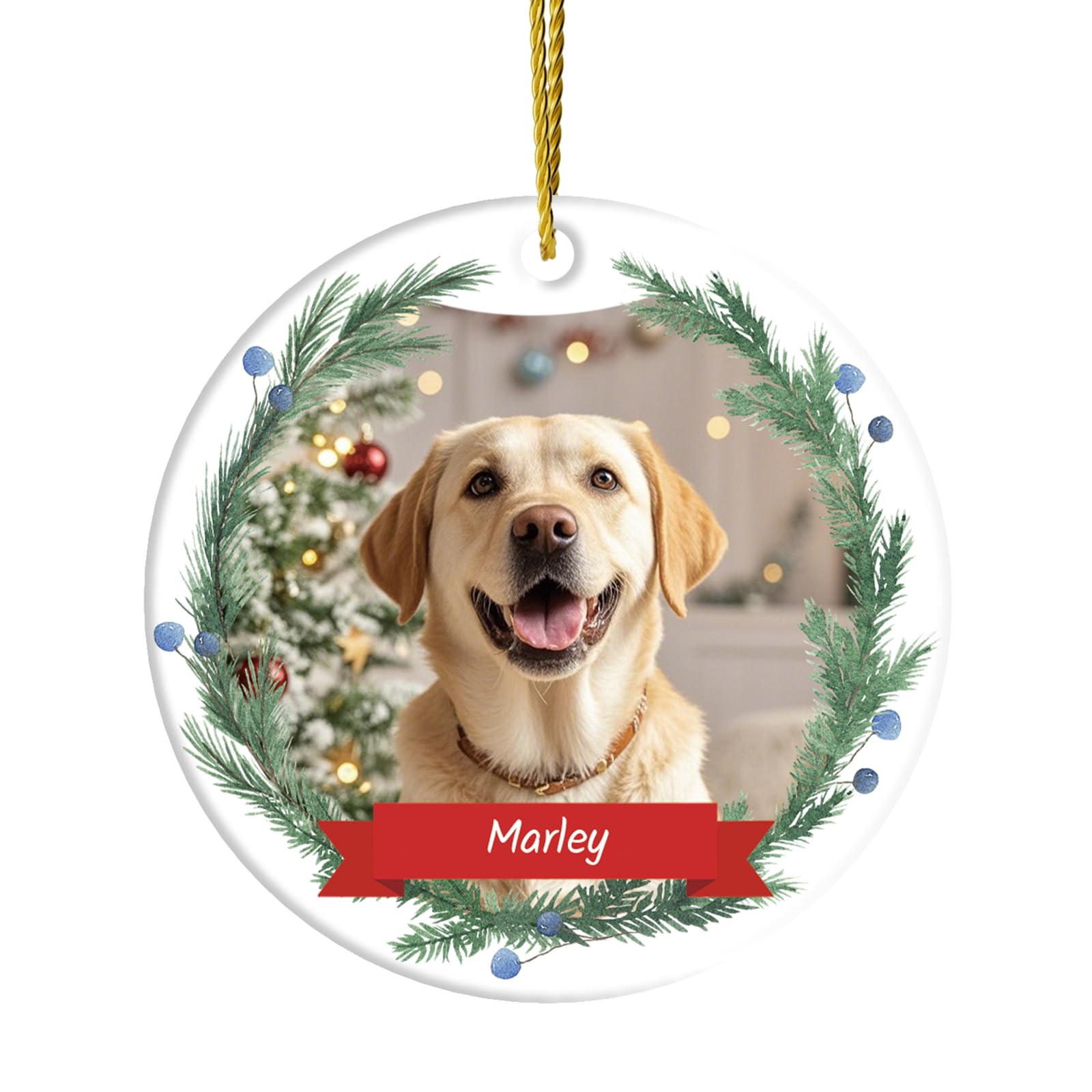 DPDP Bolas de Navidad Personalizadas con Fotos, Adornos de Navidad para Mascotas 2024, Adornos Colgantes para Árbol de Navidad, Adornos de Navidad para la Familia Personalizada