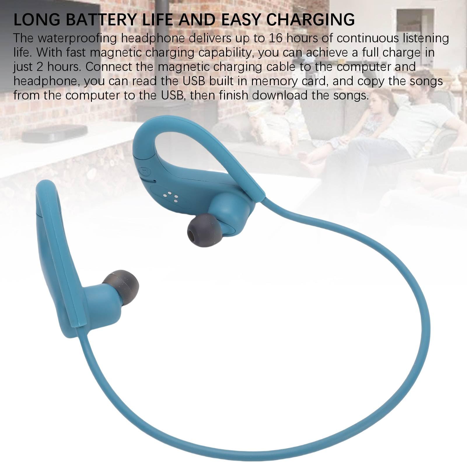 VBESTLIFE Auriculares de Conducción de Huesos, Prueba de IPX8 para Natación, BT 5.4 y 8GB Modo MP3 16H Tiempo de Reproducción, Diseño de Orejas Abiertas para Altavoces para Gimnasio
