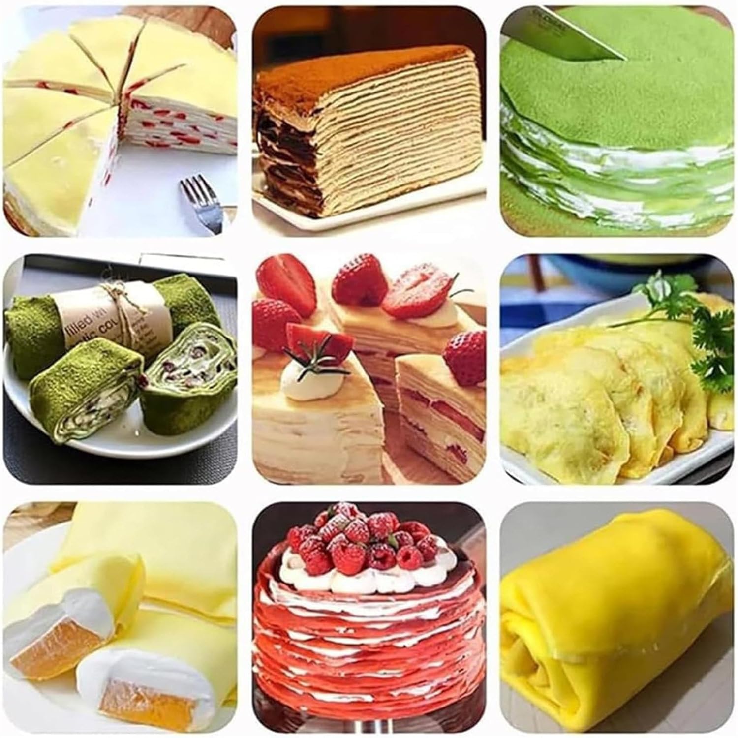 Macchina crêpe Commerciale in Acciaio Inossidabile, Macchina Automatica per Preparazione di Mille crêpe, Stampi 6/8 di Pollice, Spessore delle crêpe: da 0,016" A 0,047 6 Pollici 6in