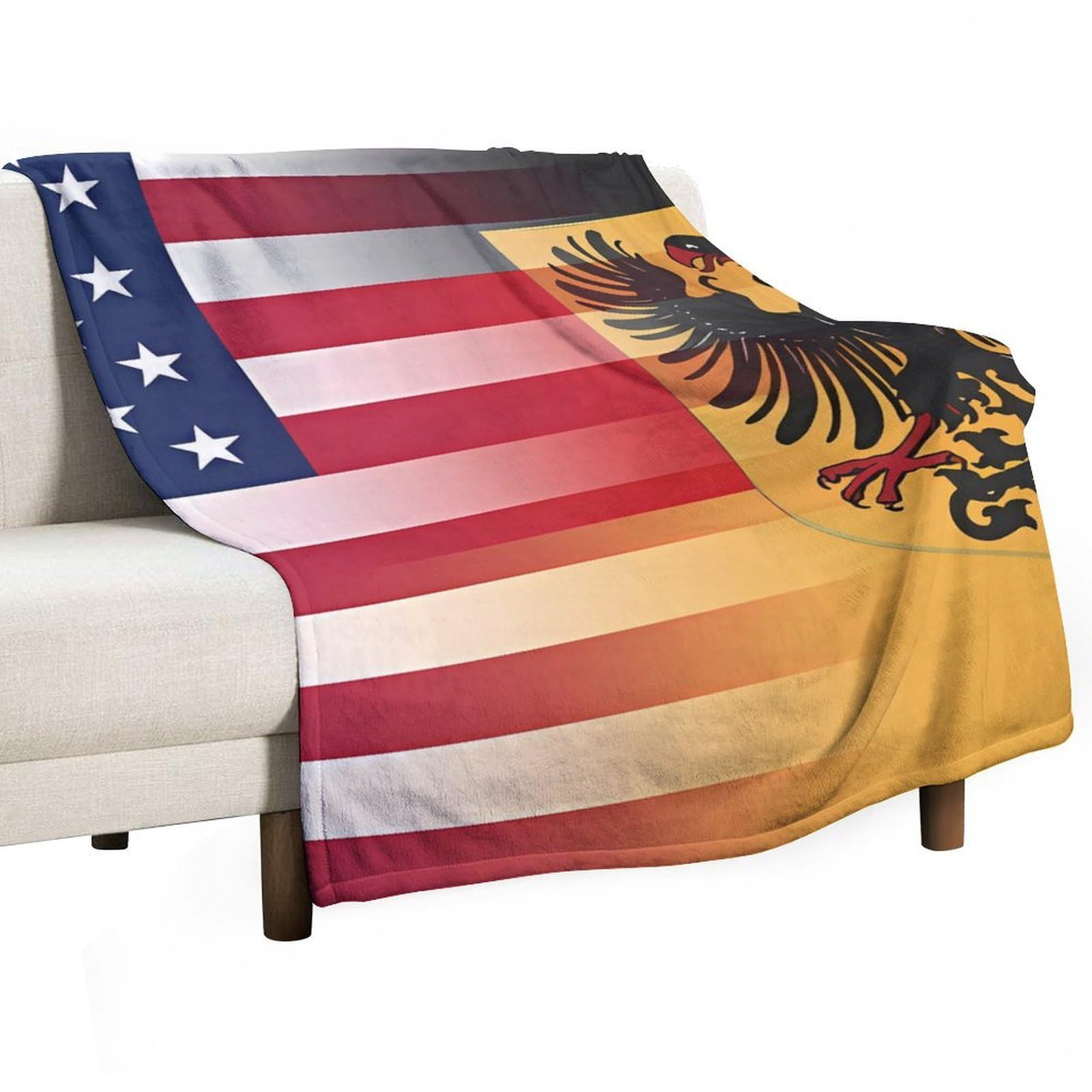 Cgsbngha Style U.s. And German Flag Flannel Fleece Blanket Lightweight Soft Throw Blankets For Sofa Couch Bed Chair