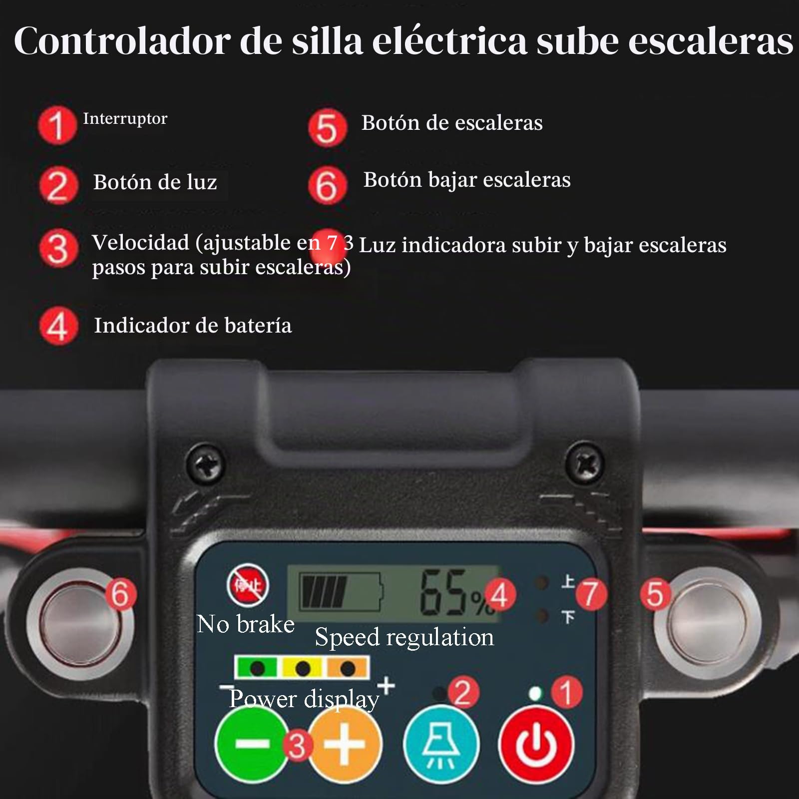 Silla De Ruedas EléCtrica para Subir Escaleras, Salvaescaleras Para Personas Mayores,Silla De Ruedas Eléctrica Plegable,Salvaescaleras Portátil,Salvaescaleras Eléctricas,Scooter De Movilidad,(Black A)