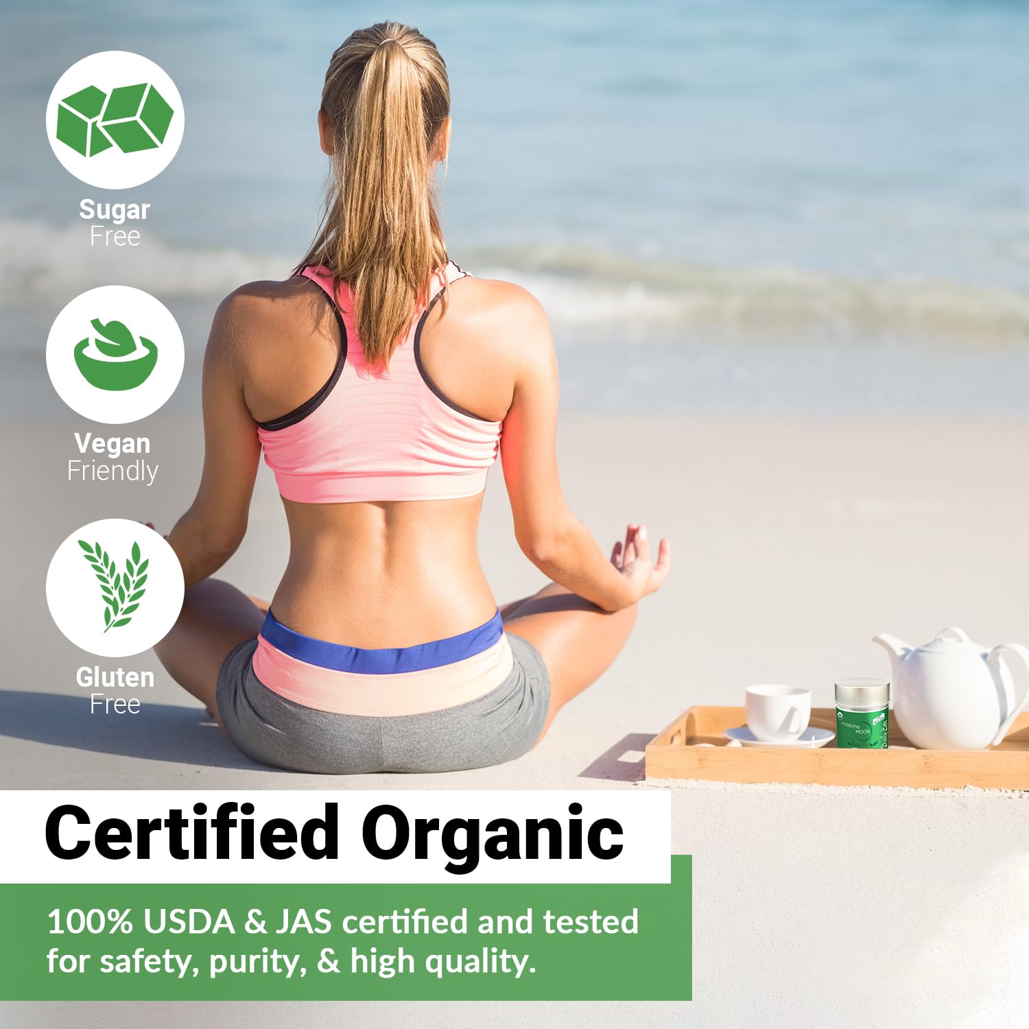 Matcha Moon Barista Grade Matcha Powder – Daily Zen | Premium USDA Organic Japanese Green Tea | Energizing, Mindful & Focus-Boosting Powder for Lattes, Smoothies & Baking – 100g