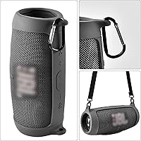 Vista 3 de Funda de silicona para JBL Charge 5, altavoz Bluetooth portátil impermeable, cubierta protectora de gel suave para viajes, funda de goma impermeable
