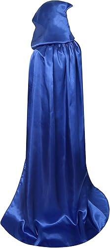 BIGXIAN Capa de satén extra larga con capucha, capa elegante de Halloween y Navidad