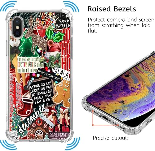 Miniatura 4 de Funda de collage de invierno para iPhone XsiPhone X, bonita funda de collage de Navidad para niñas, mujeres y hombres, funda única de TPU de moda