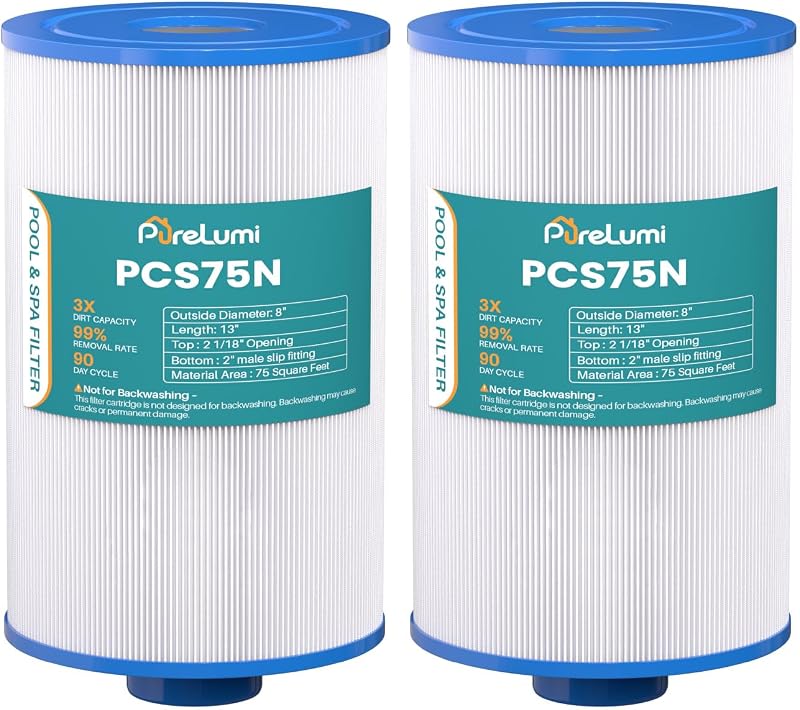 PCS75N Spa Filter Replaces C-8475, 100594, 3301-2262, FC-3320, 1 pack | Compatible with Coleman Spas 75, Maax Spas, 100594, 75 Sq.Ft Hot Tub Filter