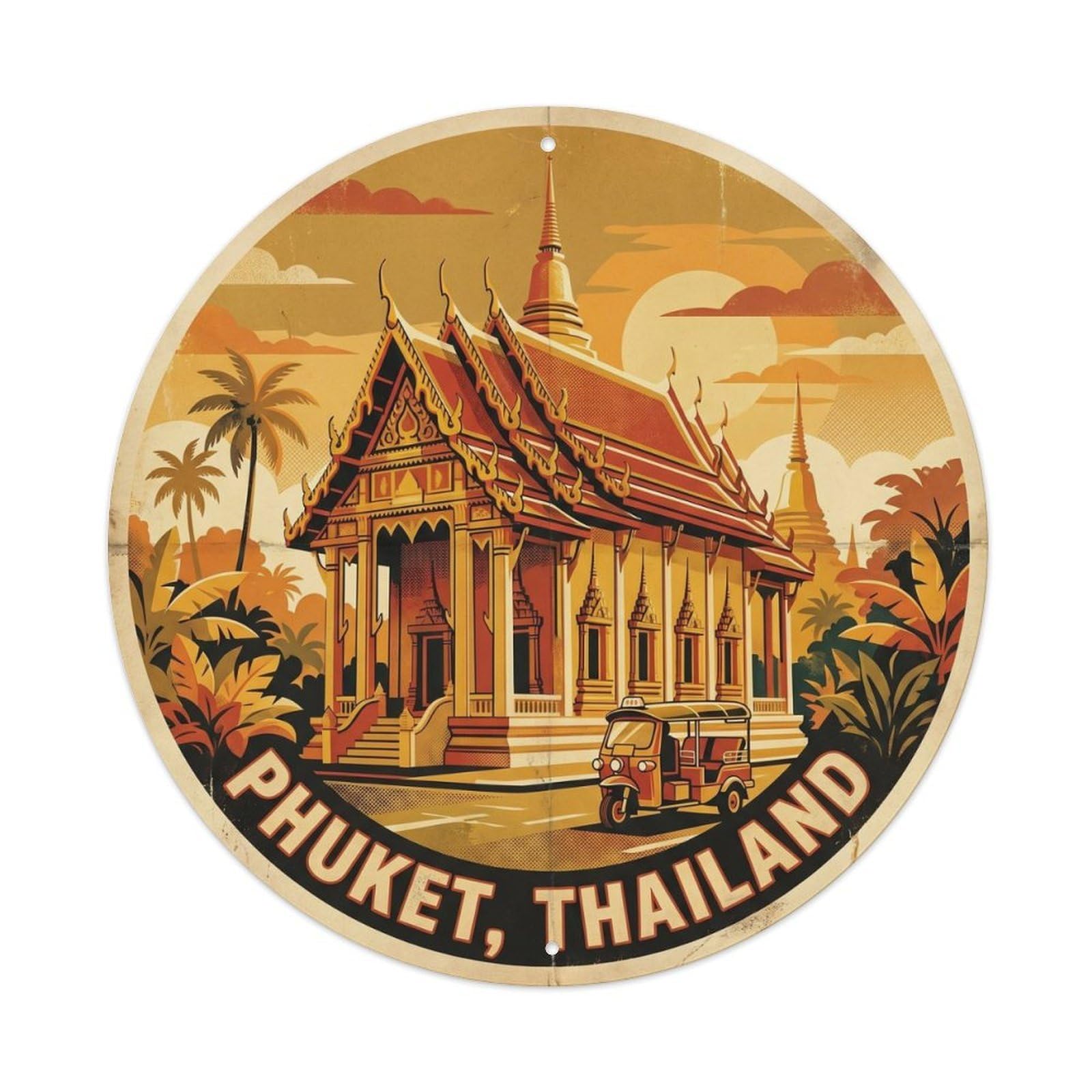Phuket Mongkol Nimit Temple Historic Island Heritage Metal Tin Sign