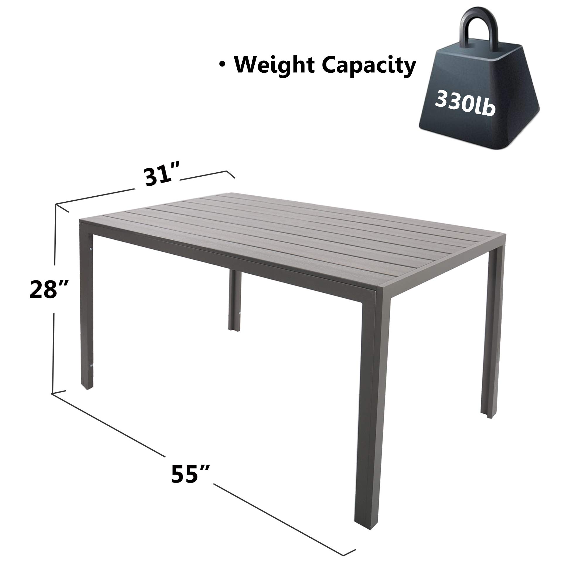 Buy LuckyerMore Patio Dining Table Outdoor Metal Table Aluminum