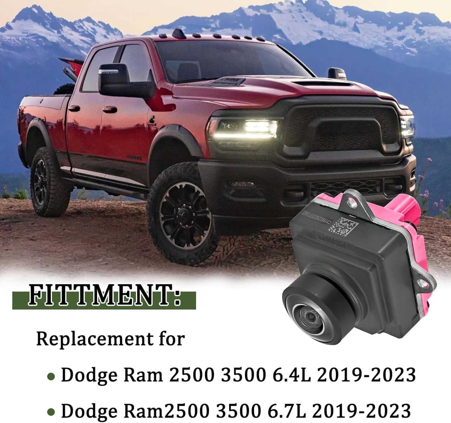04672735AB 04672735AD Rear View Camera Compatible with Dodge Ram 2500 3500 6.4/6.7L 2019-2023,Reverse Backup Camera Assist Camera Reversing Camera