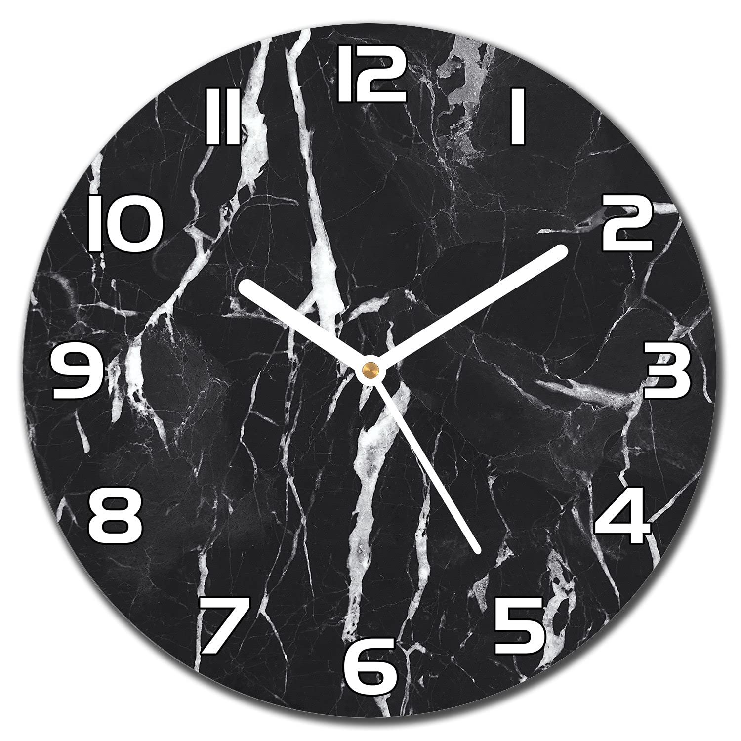 Horloge en verre de sécurité 30 cm impression marbre de qualité