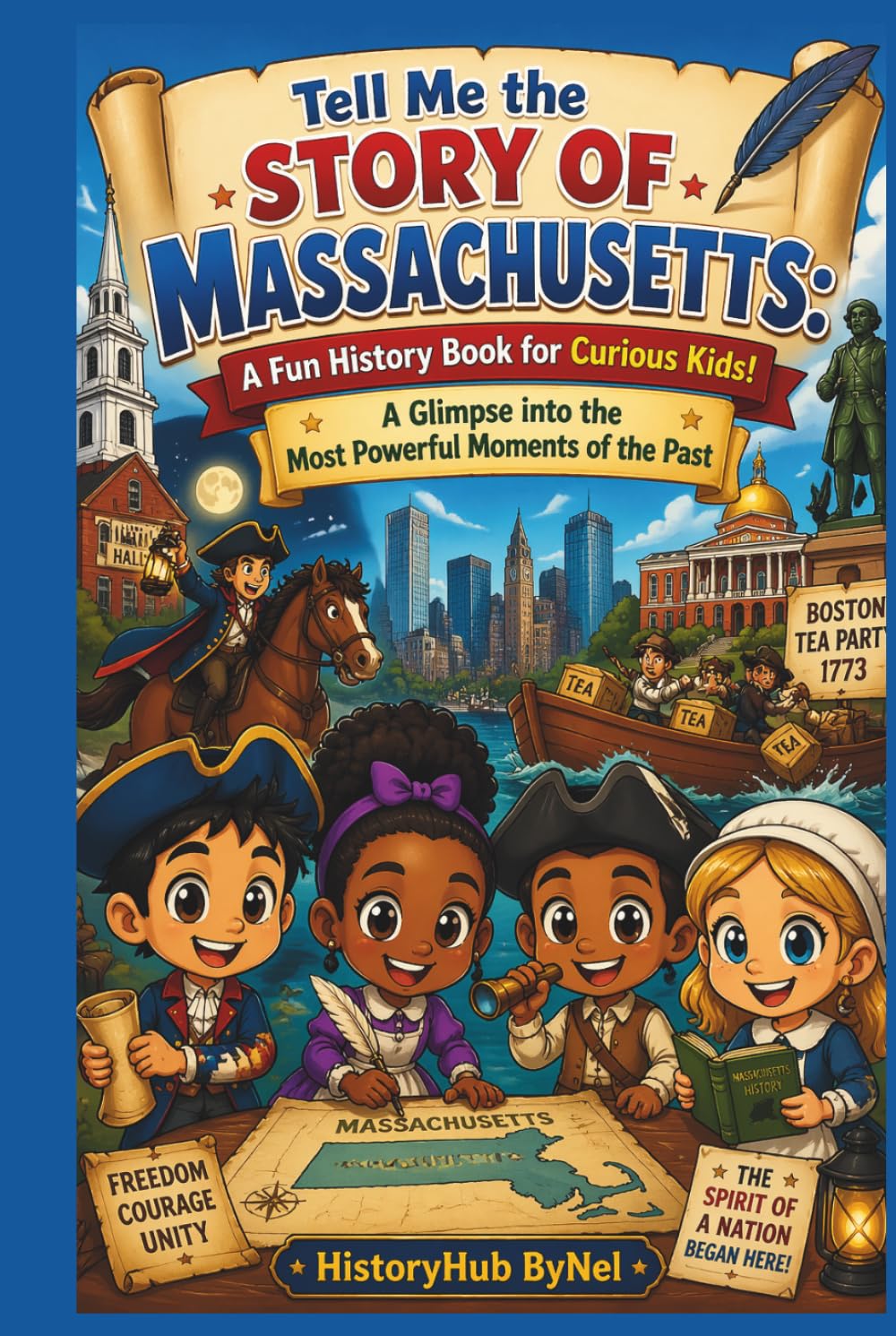 Tell Me the STORY OF MASSACHUSETTS: A Fun History Book for Curious Kids!: A Glimpse into the Most Powerful Moments of the Past (Collection of State Histories of the USA)