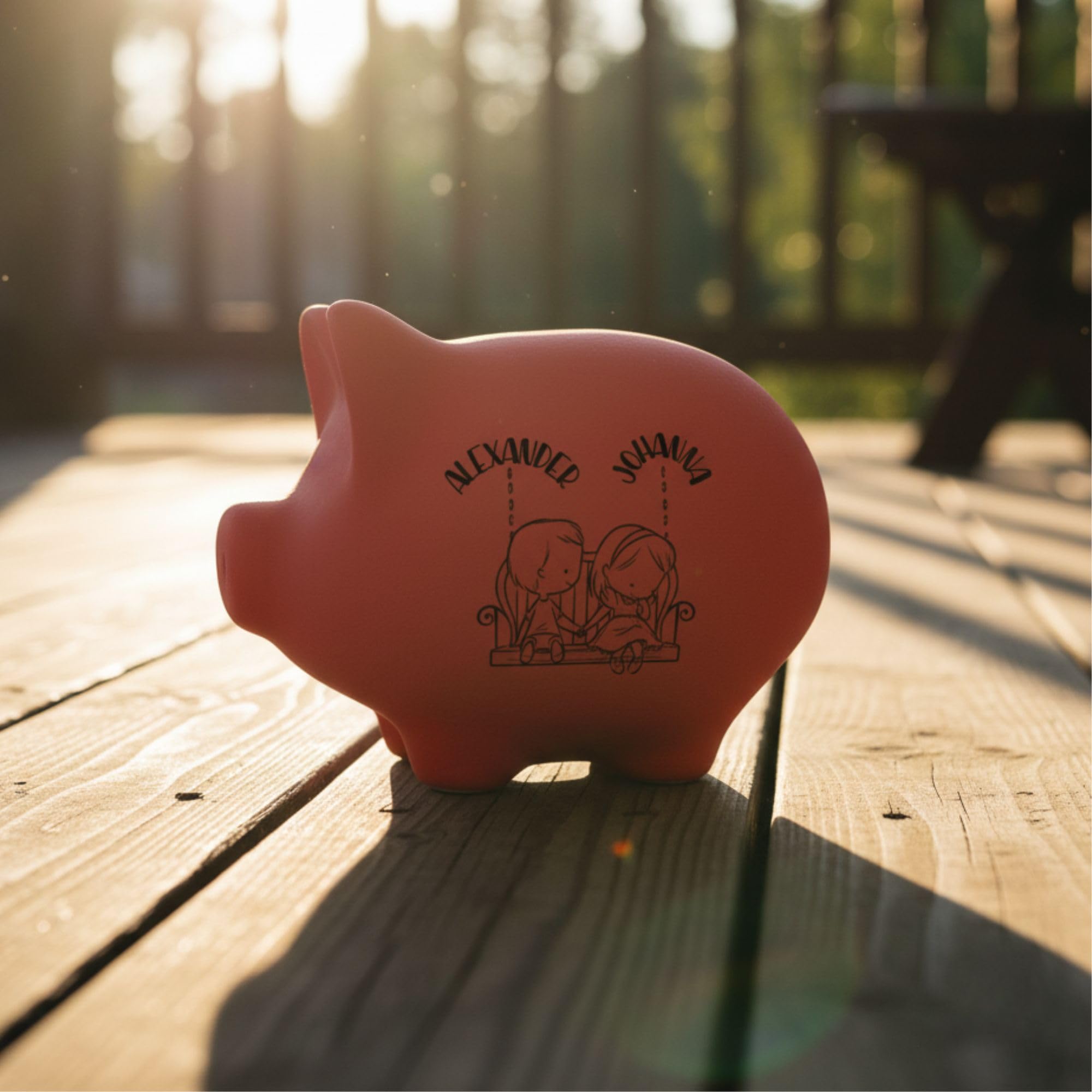 Personalisierte Sparschwein mit Namen XXL aus Keramik ohne Öffnung, zum Zerbrechen – Handgemachte Sparbüchse, Geldbox & Münzdose Individuelle Geschenkidee Geldgeschenk für Kinder, Hochzeit, Geburtstag