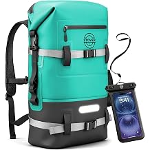 30/40/55L Waterproof Dry Backpack & Phone Case - Large Floating Dry Bag for Kayaking, Travel, Hiking, Fishing, Camping, Motorcycles & Beach, Heavy-Duty Roll Top Men/Women Teal