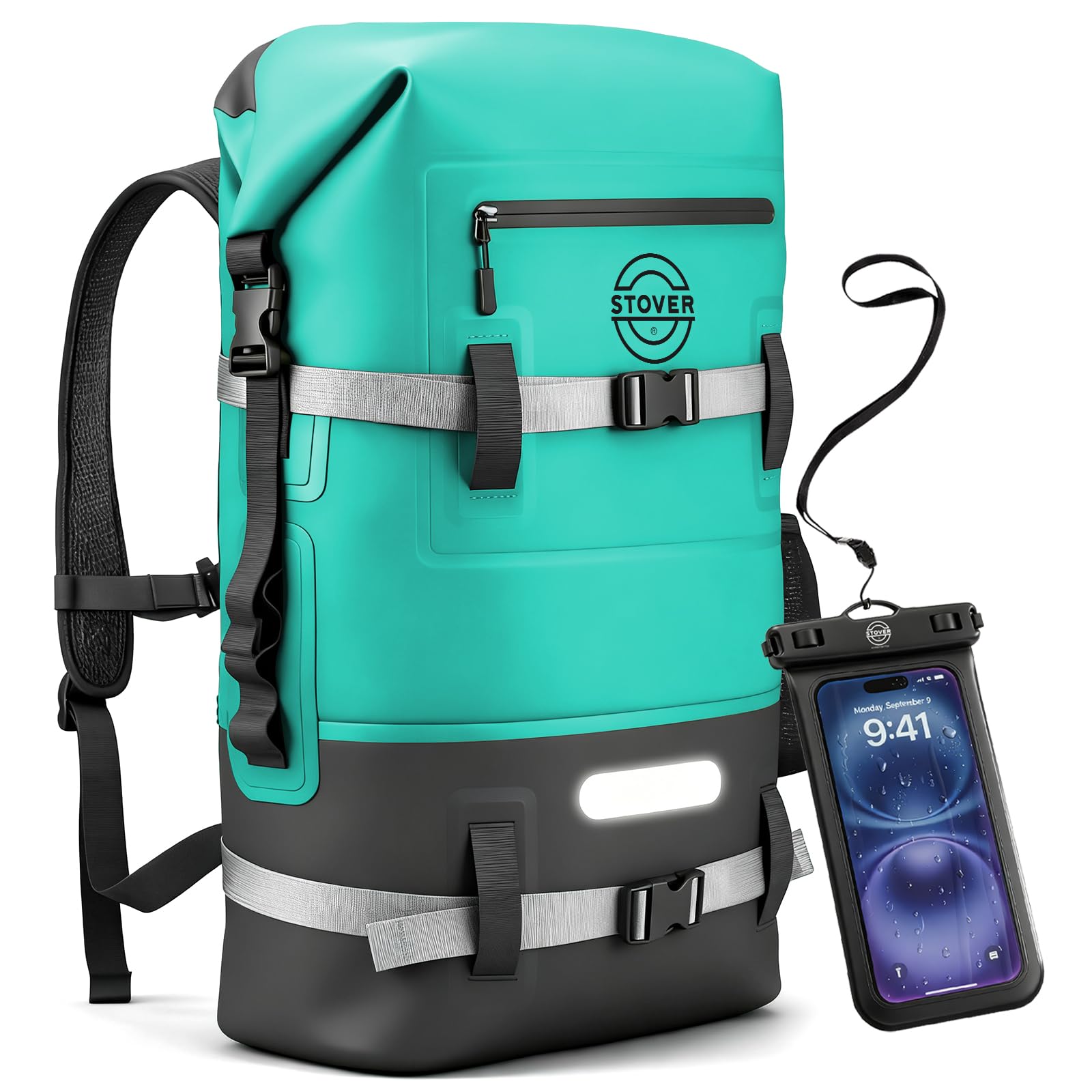 STOVER 5/10/25/30/40/55L Waterproof Dry Bag- Roll-Top Backpack w/Phone Case- Kayaking, Hiking, Camping, Boating- Men/Women