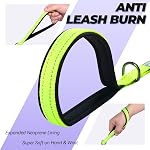 VIVAGLORY Poignée double poignée Poignées de chien avec poignée de circulation & 2 Loop pour marcher & Entraînement, contrôle de la circulation Reflective lourd service pour chiot Pet, 5ft x 1/2in, Jaune vif