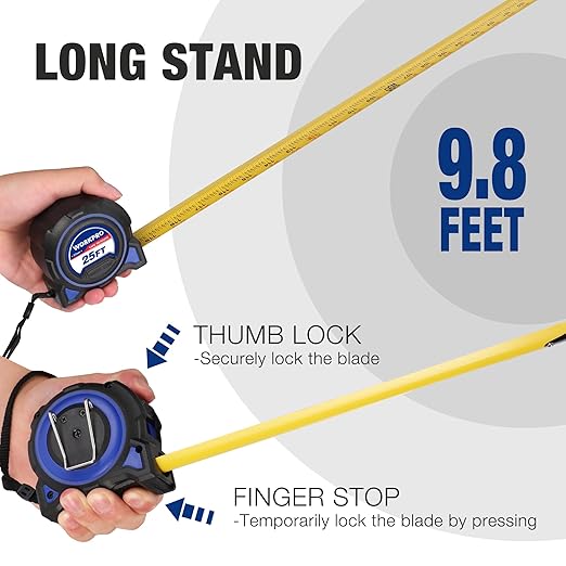 WORKPRO Cinta Métrica 25Ft Gancho Magnético 2 Piezas miniatura 4