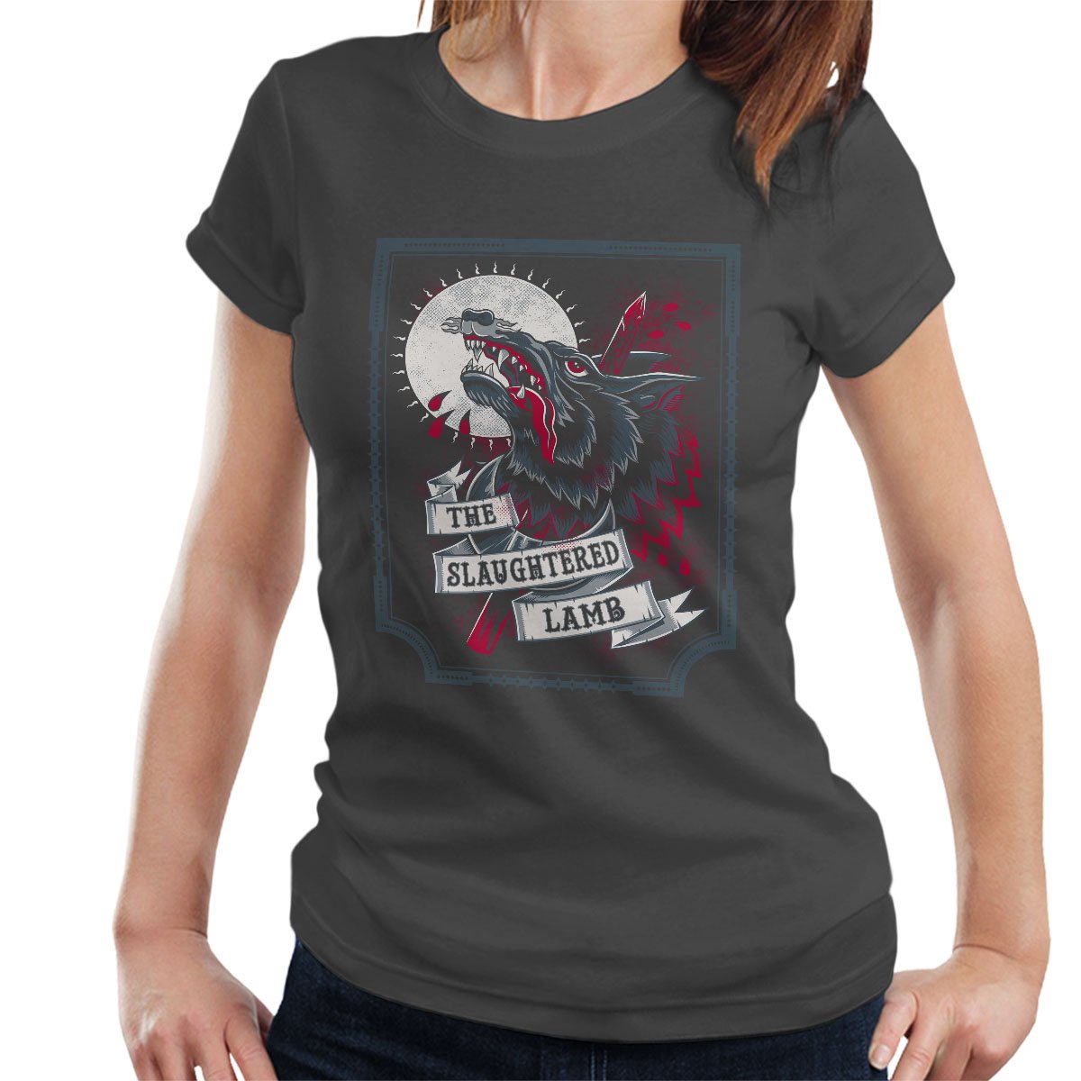 Cloud City 7 Women's Charcoal An American Werewolf In London Slaughtered Lamb T-Shirt