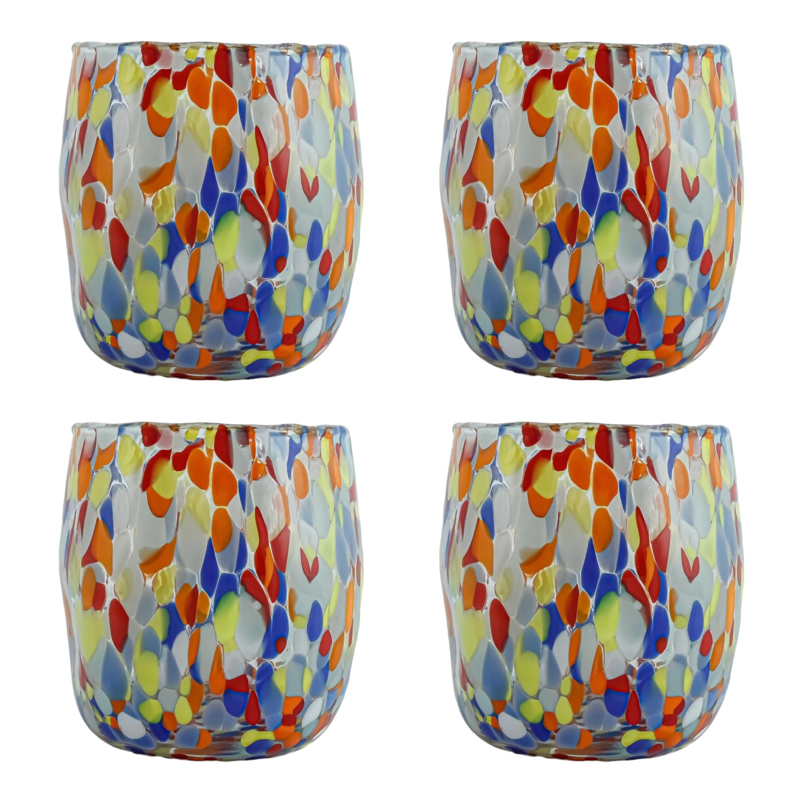 Gobelets en verre de Murano Millefiori : l'art de la table italien fait main