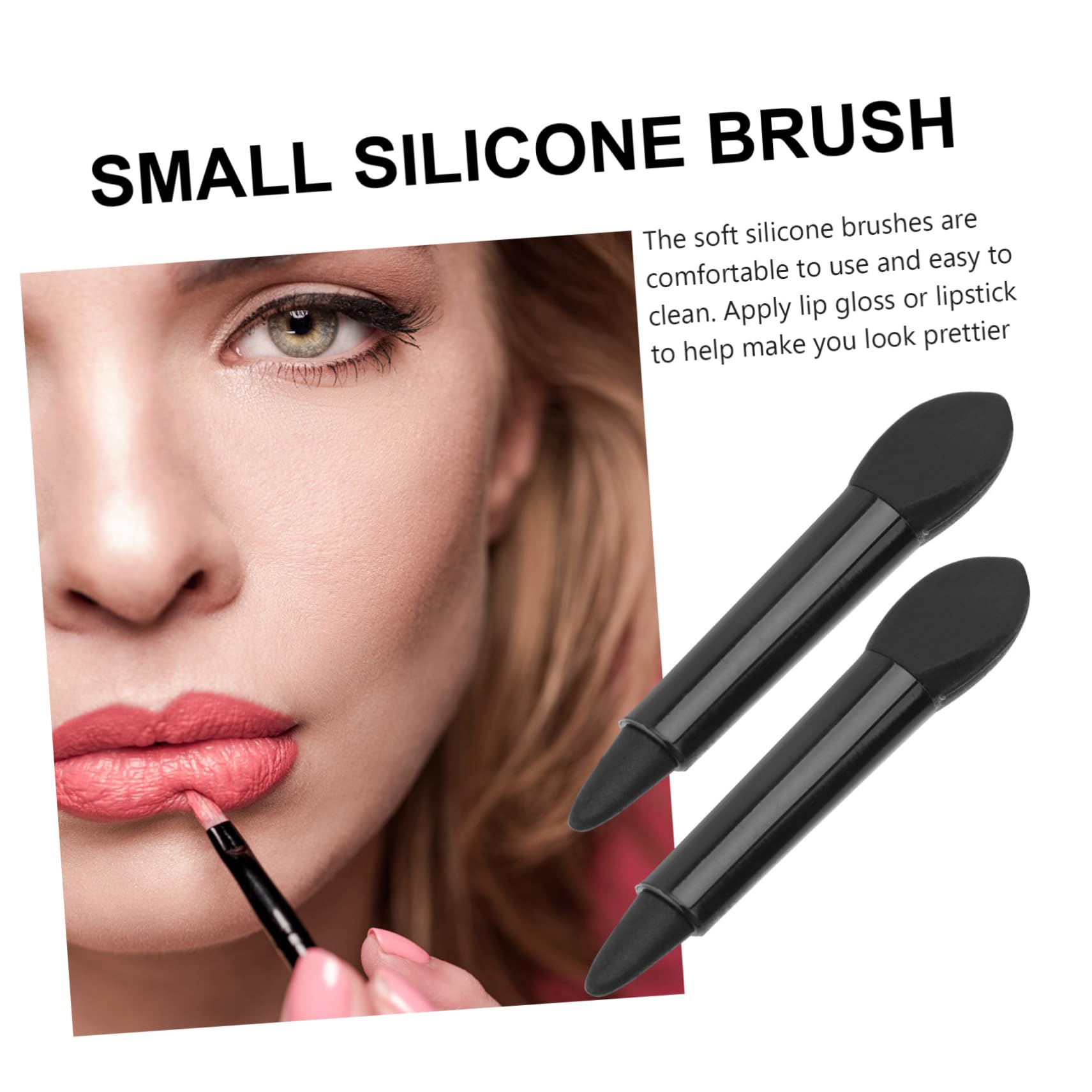 Beavorty Lip Makeup Supplies 20pcs Double-ended Lip Brush Silicone Brush Applicator for Face Mask