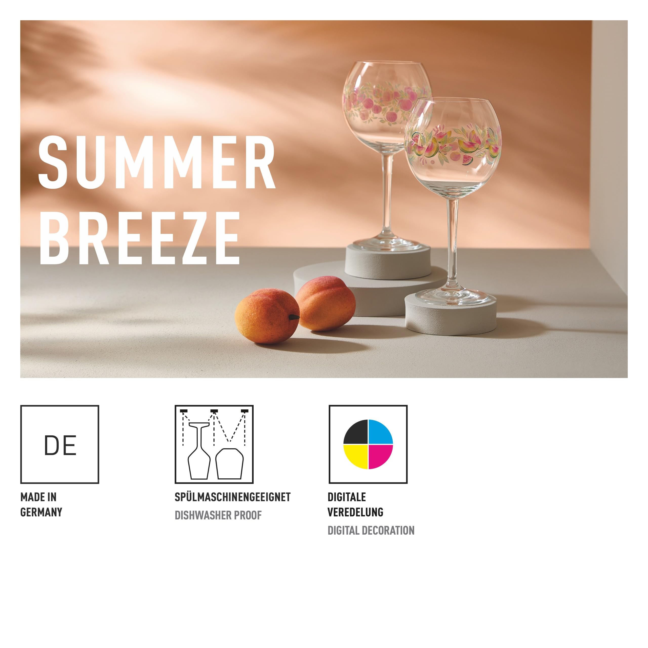 RITZENHOFF 6321001 - Juego de 2 vasos para aperitivos (500 ml, para cócteles, diseño de fruta, fabricado en Alemania)