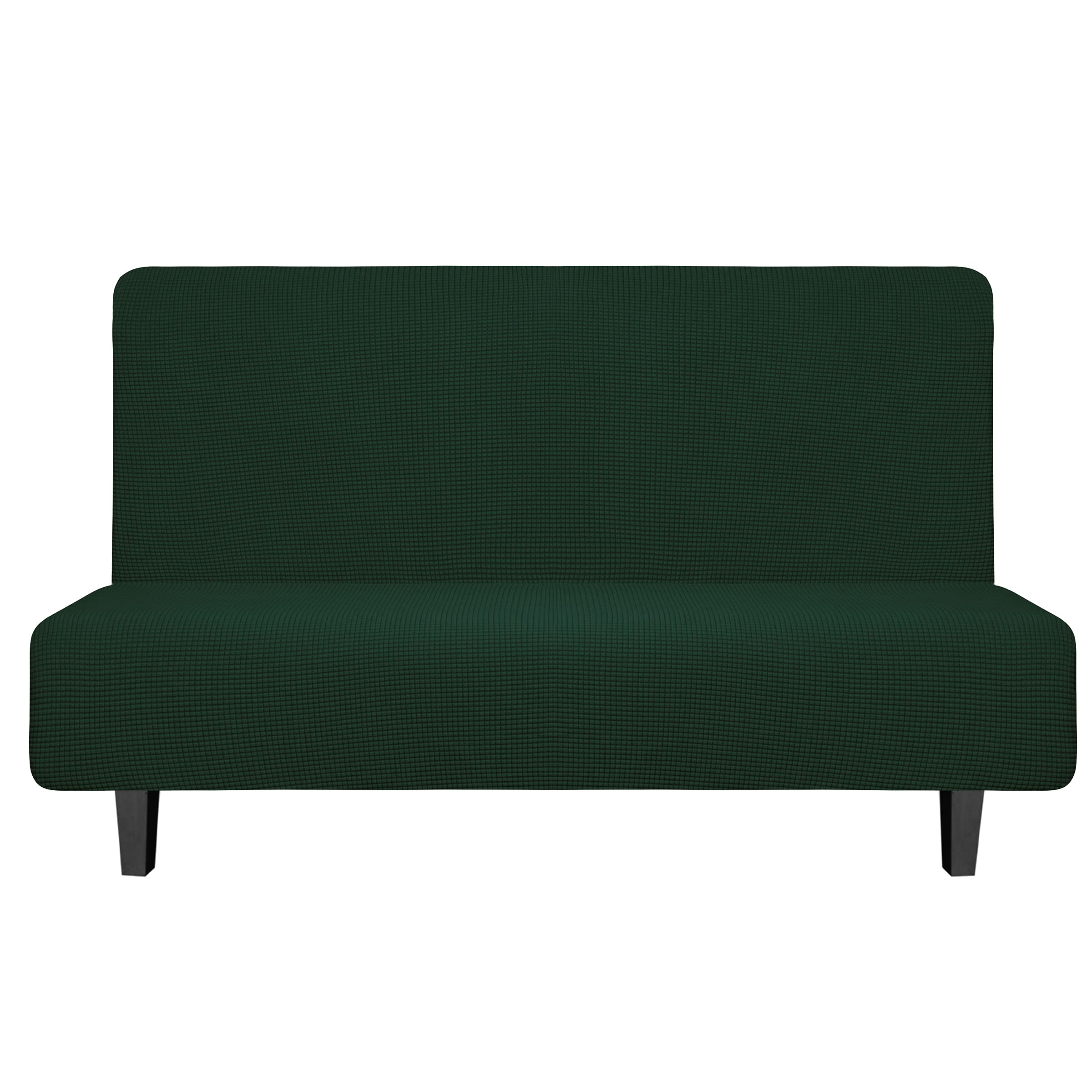 Easy-Going Stretch Medium Futon Slipcover Armless Futon Cover Dark Green