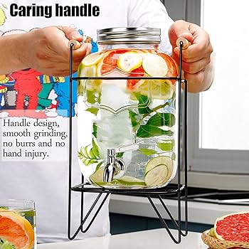 Amazon｜ガラス ドリンク サーバー，蛇口付き水筒ジャグボトル