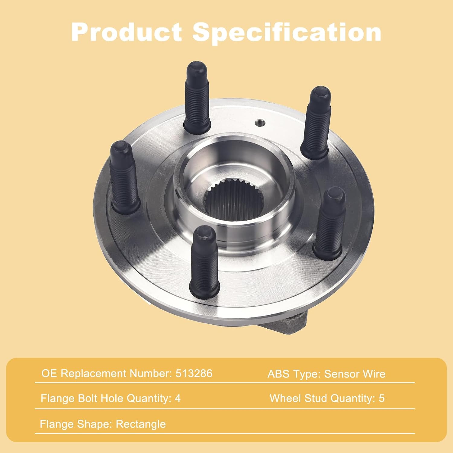 513286 Pair 2 Front Wheel Hub and Bearing Assembly for 2009-2020 Dodge Journey