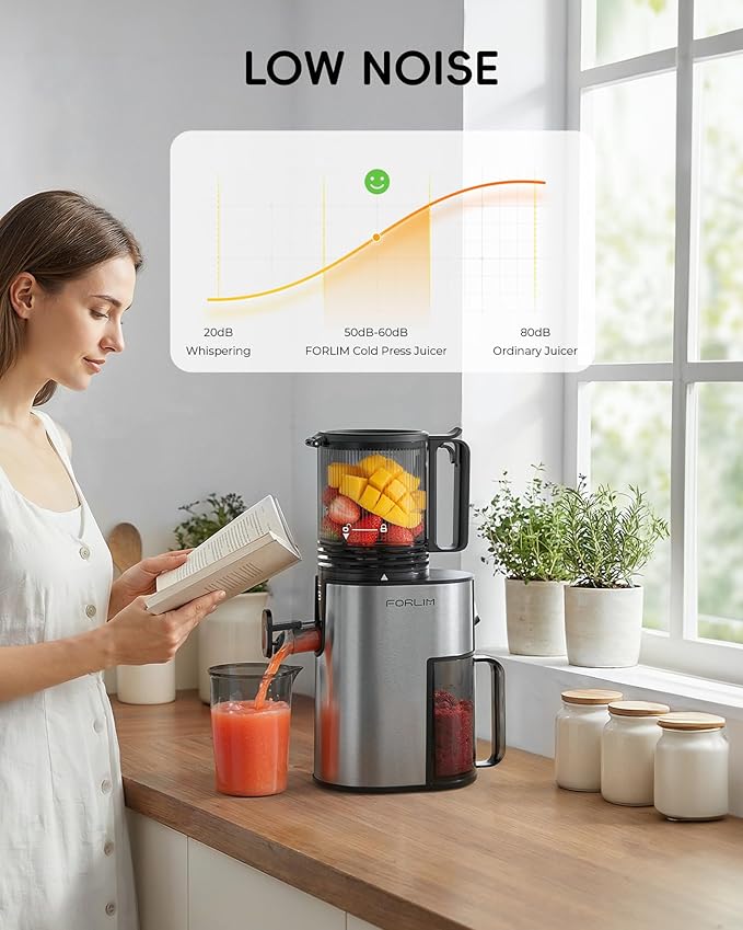 Extractor de Jugos Prensado en Frío Boca Ancha 5.2 Pulgadas Motor Silencioso 150W miniatura 4