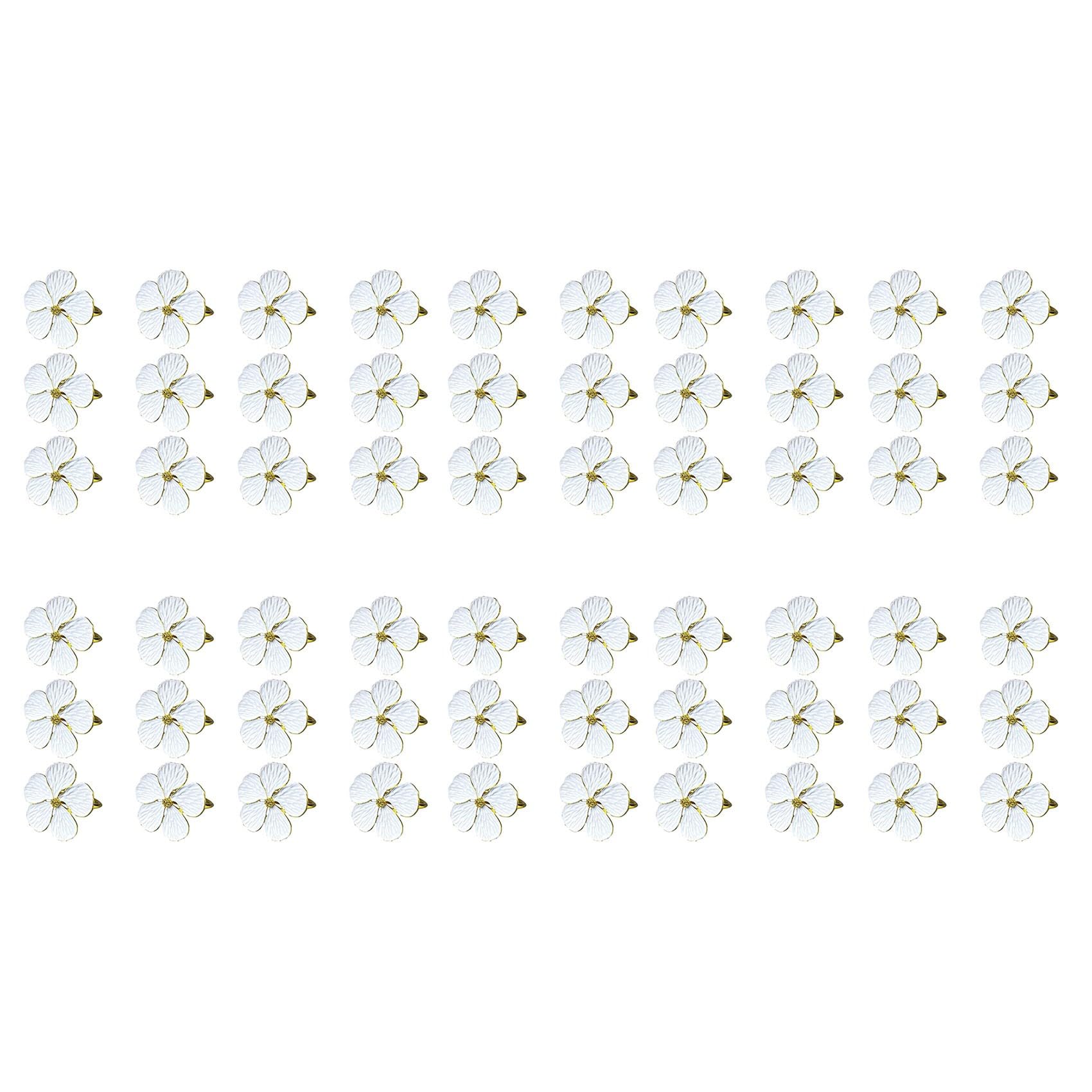 Vjsujehgy 60Pc Flower Napkin Ring,Floral Buckles Napkin Holder Dining Tables Setting Decor for Wedding Banquet Christmas