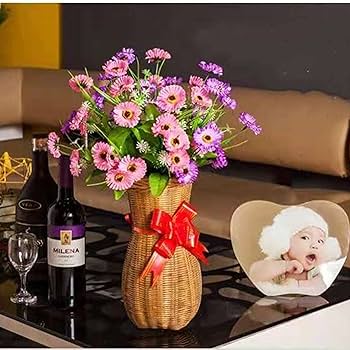 竹益作　竹編み花入れ　花籠　花瓶　インテリア Amazon.co.jp: LOOPO 和風 竹編み 花器 花瓶 竹器 持ち手付き