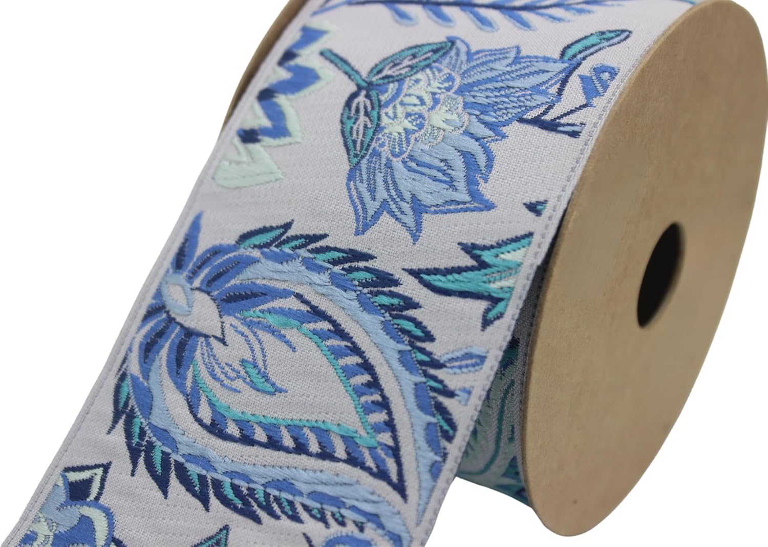 3.8 Yard Spool 2.67 inches Colorful Floral Embroidered Curtain Trim Jacquard Ribbon for Your Drapes Curtains Drapery Banding Trim Tape V2 216