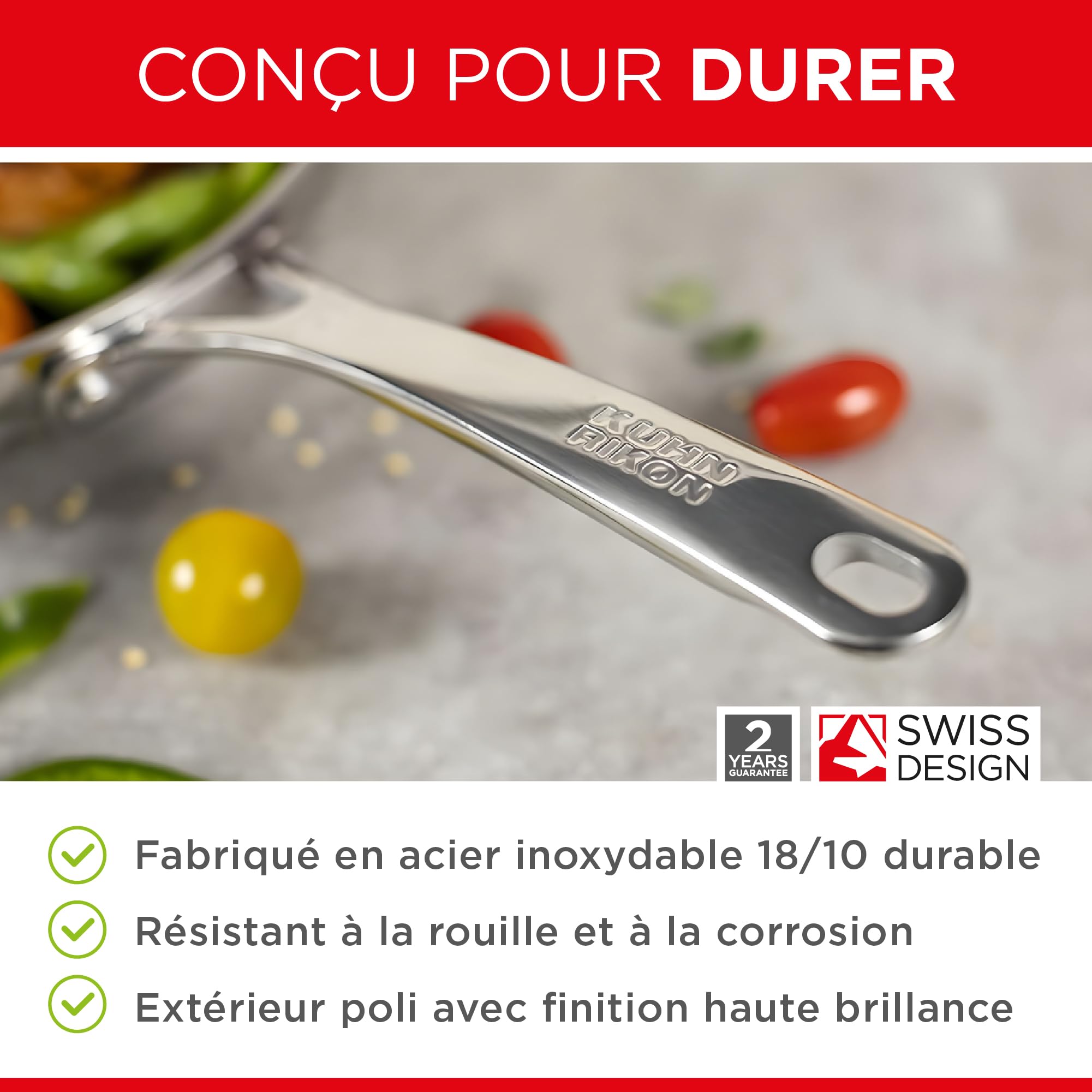 Kuhn Rikon Set de 2 Poêles Allround en Inox 18/10 - Ø 24 et 28 cm