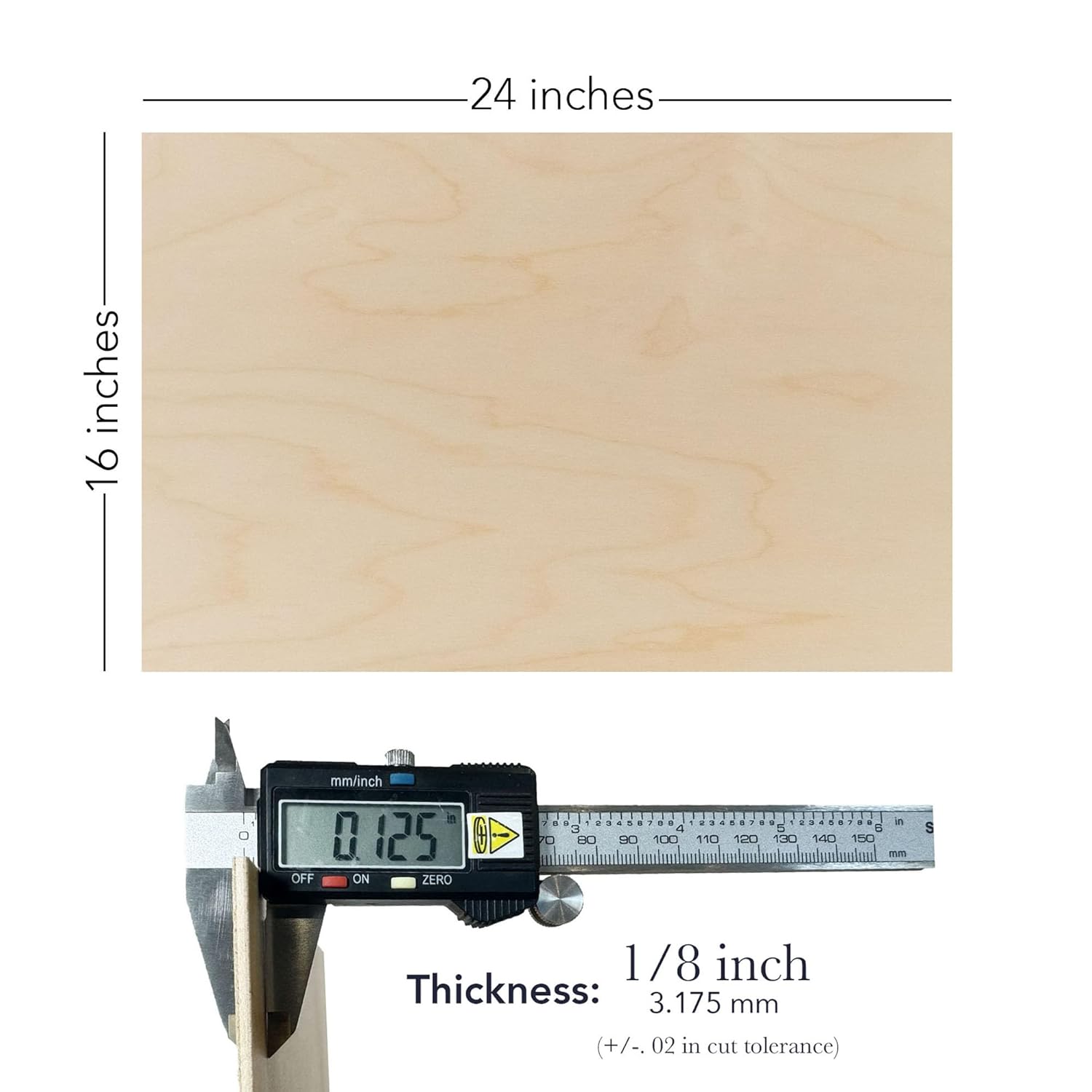 20 Boards of 16” x 24” 3mm 1/8 inch Grade B/BB Baltic Birch Plywood, Glowforge Ready, Unfinished | Boxes of 10, 20, 50 and 100 | Laser Engraving, CNC, Scroll Saw, by Craft Closet