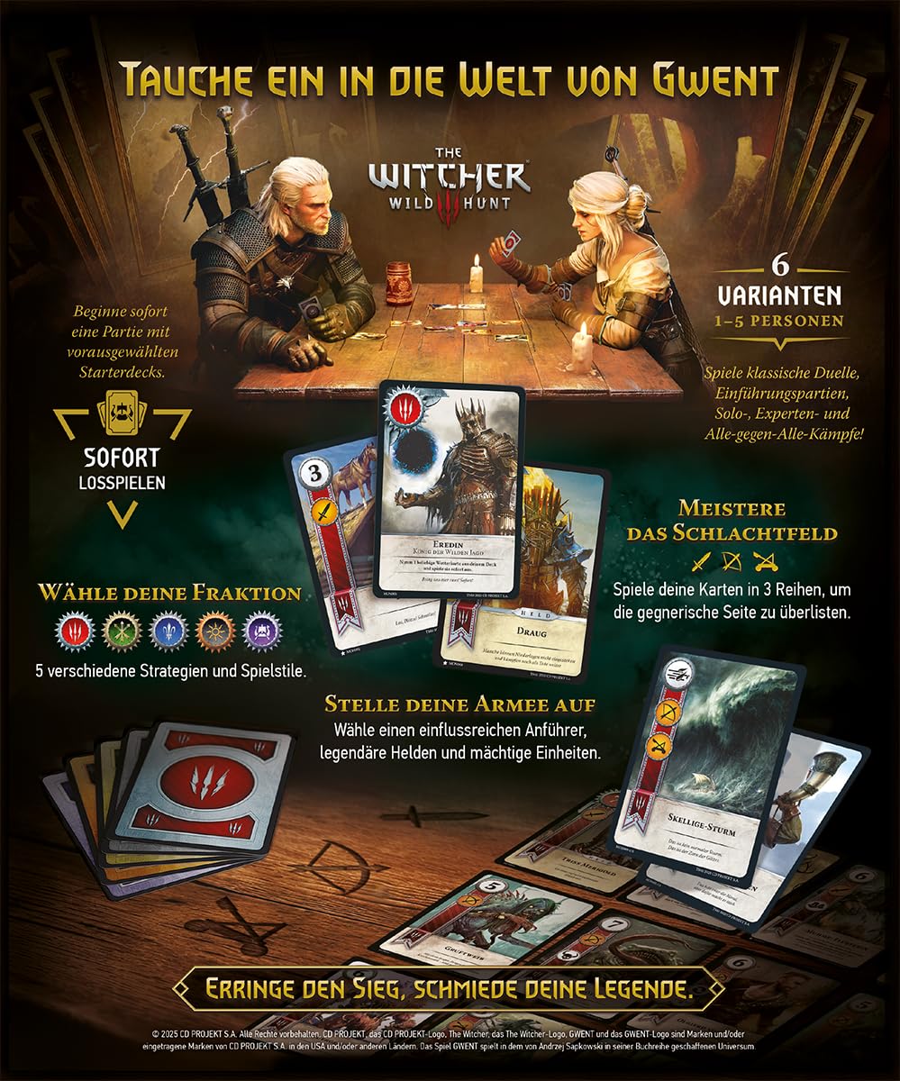 Gwent: Il leggendario gioco di carte, gioco d'intenditori, 1-5 giocatori, dai 14+ anni, 20 minuti, tedesco