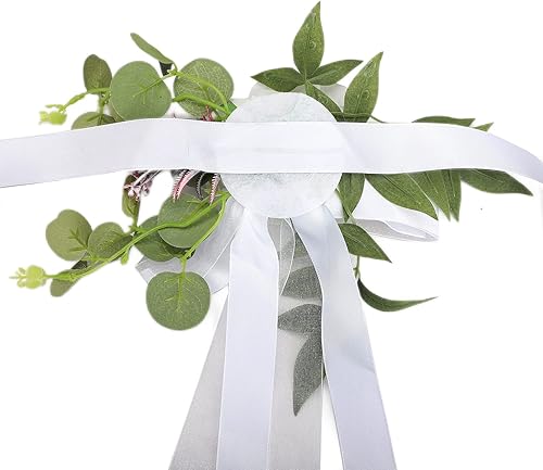 Miniatura 9 de Decoración de pasillo de boda, flores de banco, 6 piezas de rosas artificiales, decoración de silla de flores de iglesia, celebración de iglesia,